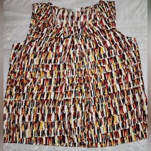 NWOT Kasper Multicolor Blouse - Red, Yellow, Tan, Gray, White, Black